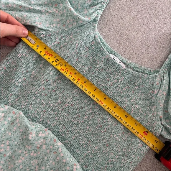 Cottagecore Summer Midi Dress Médium Puff Sleeve Smocked Floral Prarie Garden - Picture 12 of 12